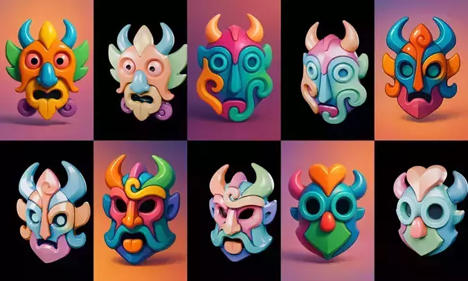 Crazy Funny Mask bundle 3 pack 100 glb