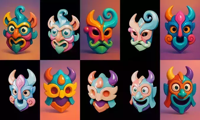 Crazy Funny Mask bundle 2 pack 100 glb