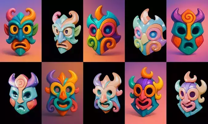 Crazy Funny Mask bundle 12 pack 100 glb