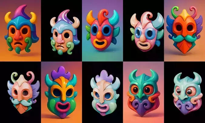 Crazy Funny Mask bundle 11 pack 100 glb
