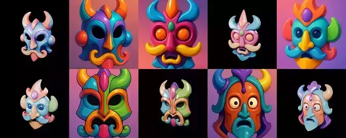 Crazy Funny Mask bundle 1 pack 100 glb