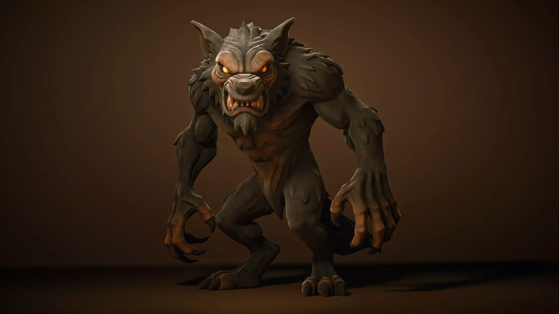 Werewolf - Game ready character Low-poly 3D model_2
