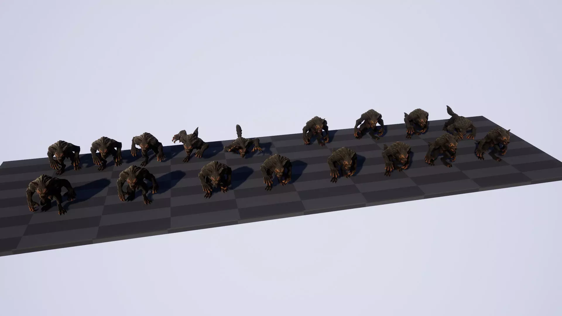 Werewolf - Game ready character Low-poly 3D model_6