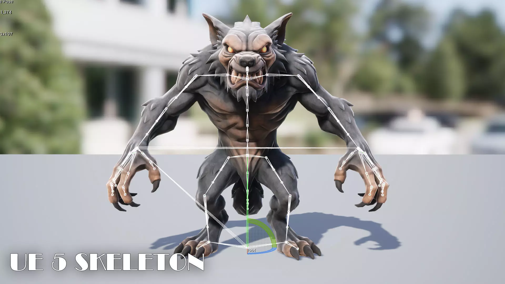 Werewolf - Game ready character Low-poly 3D model_7
