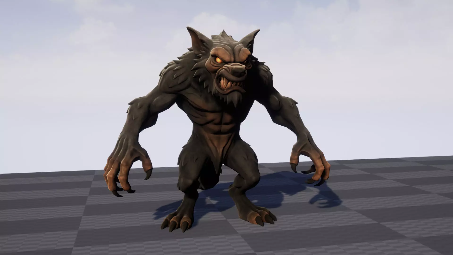 Werewolf - Game ready character Low-poly 3D model_3