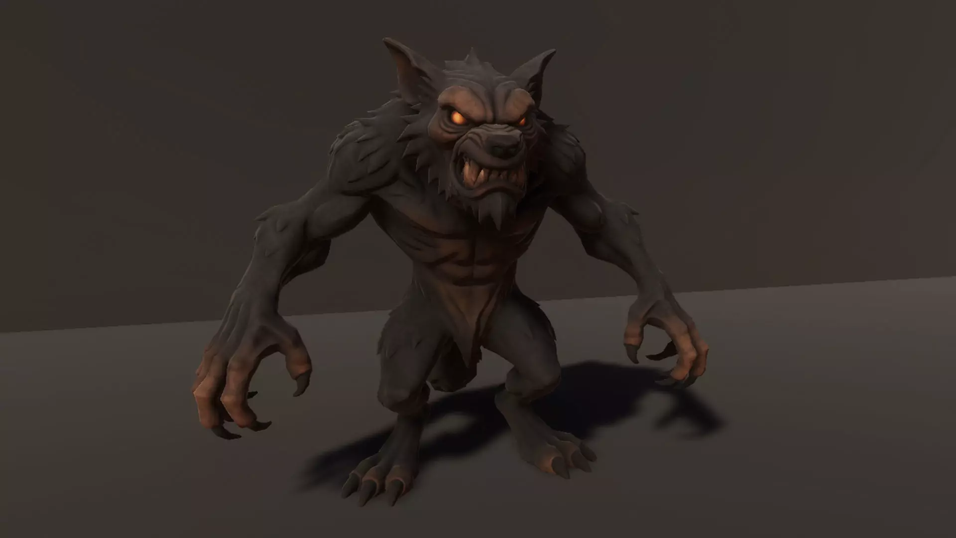 Werewolf - Game ready character Low-poly 3D model_8