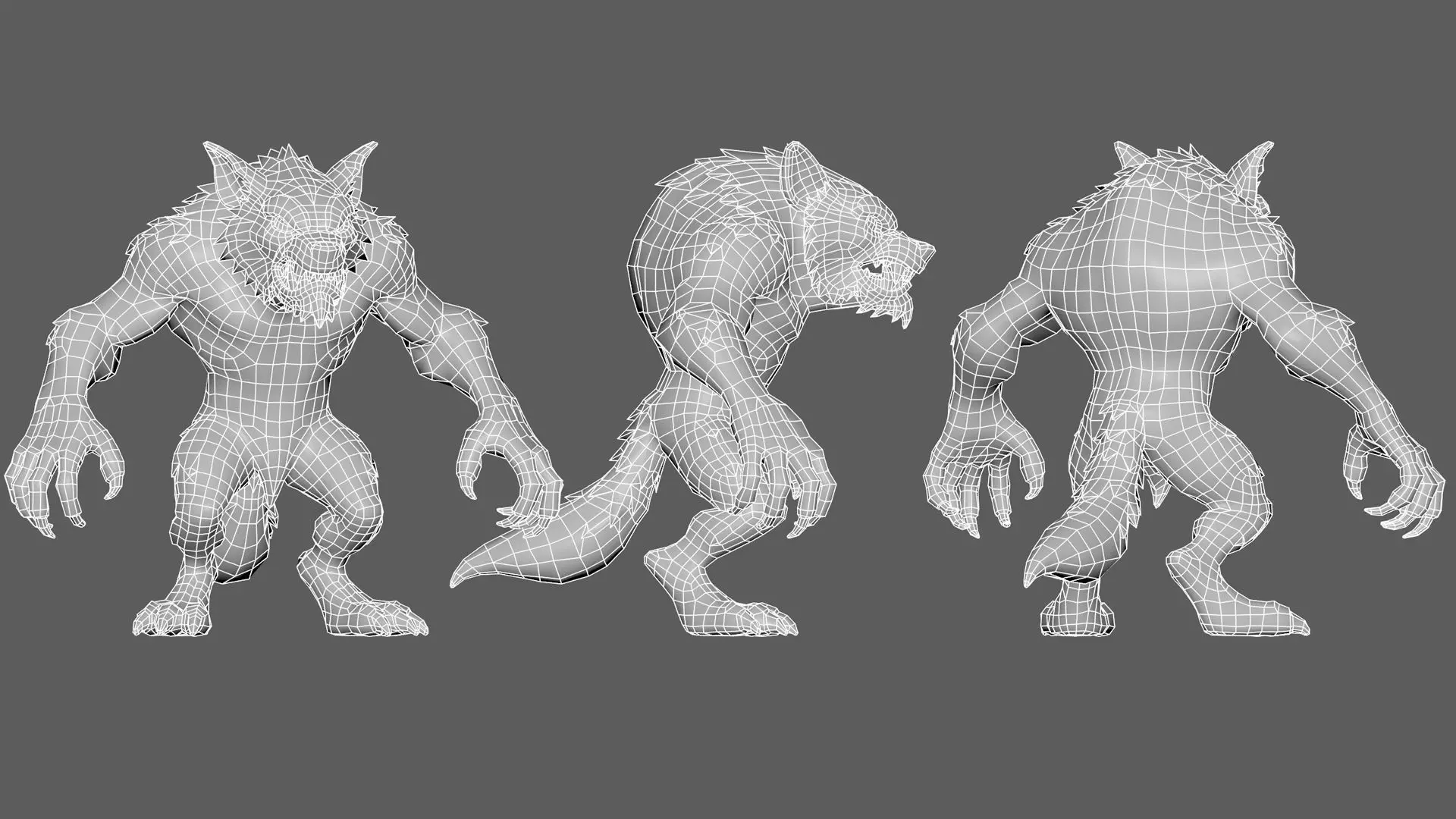 Werewolf - Game ready character Low-poly 3D model_11