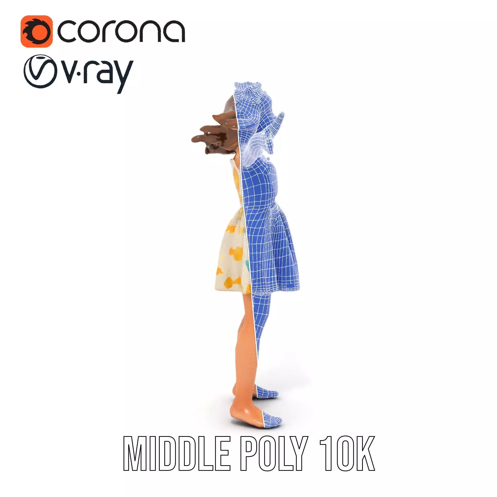 Butterfly Dress Model Pack for Kids Fashion Low-poly 3D model_30