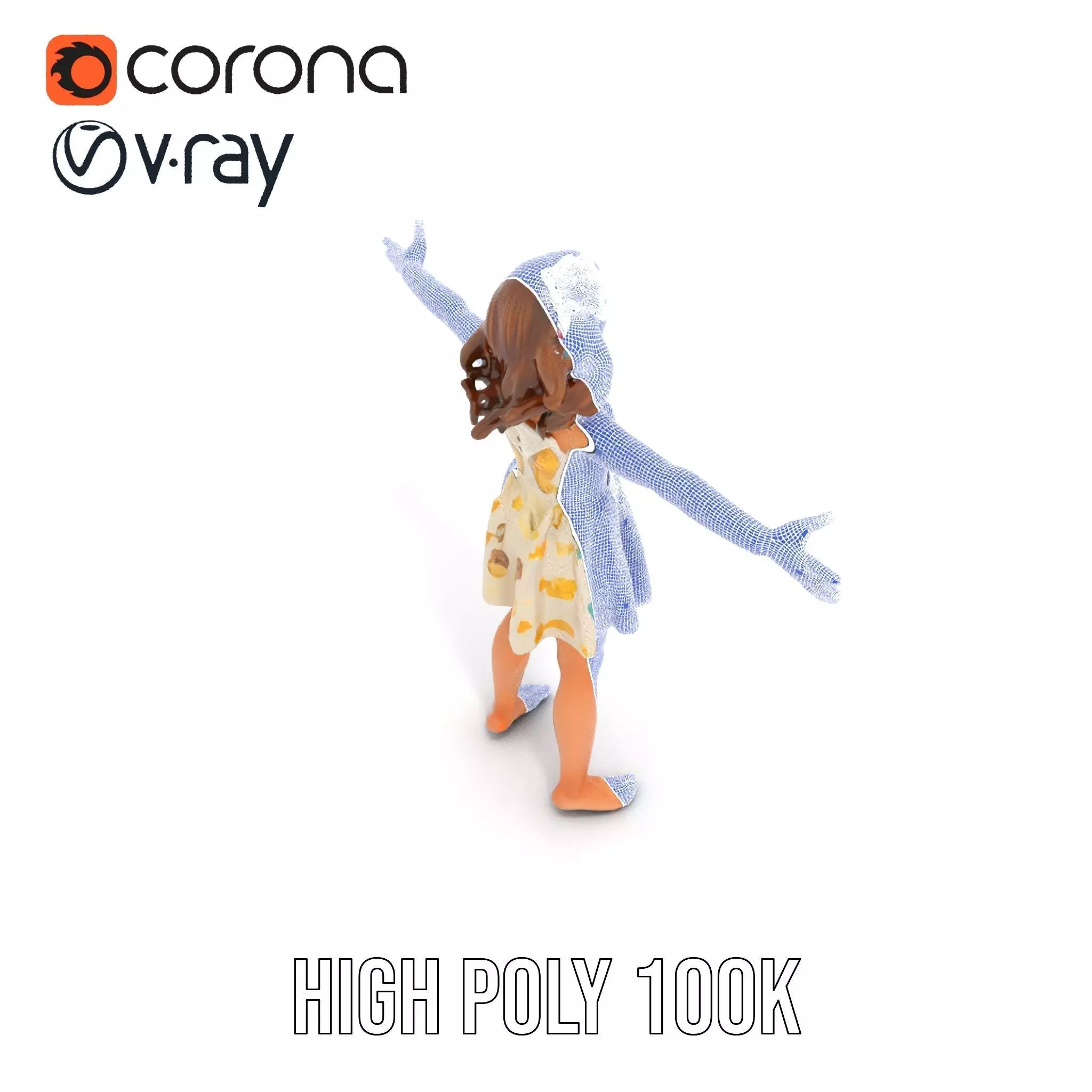 Butterfly Dress Model Pack for Kids Fashion Low-poly 3D model_26