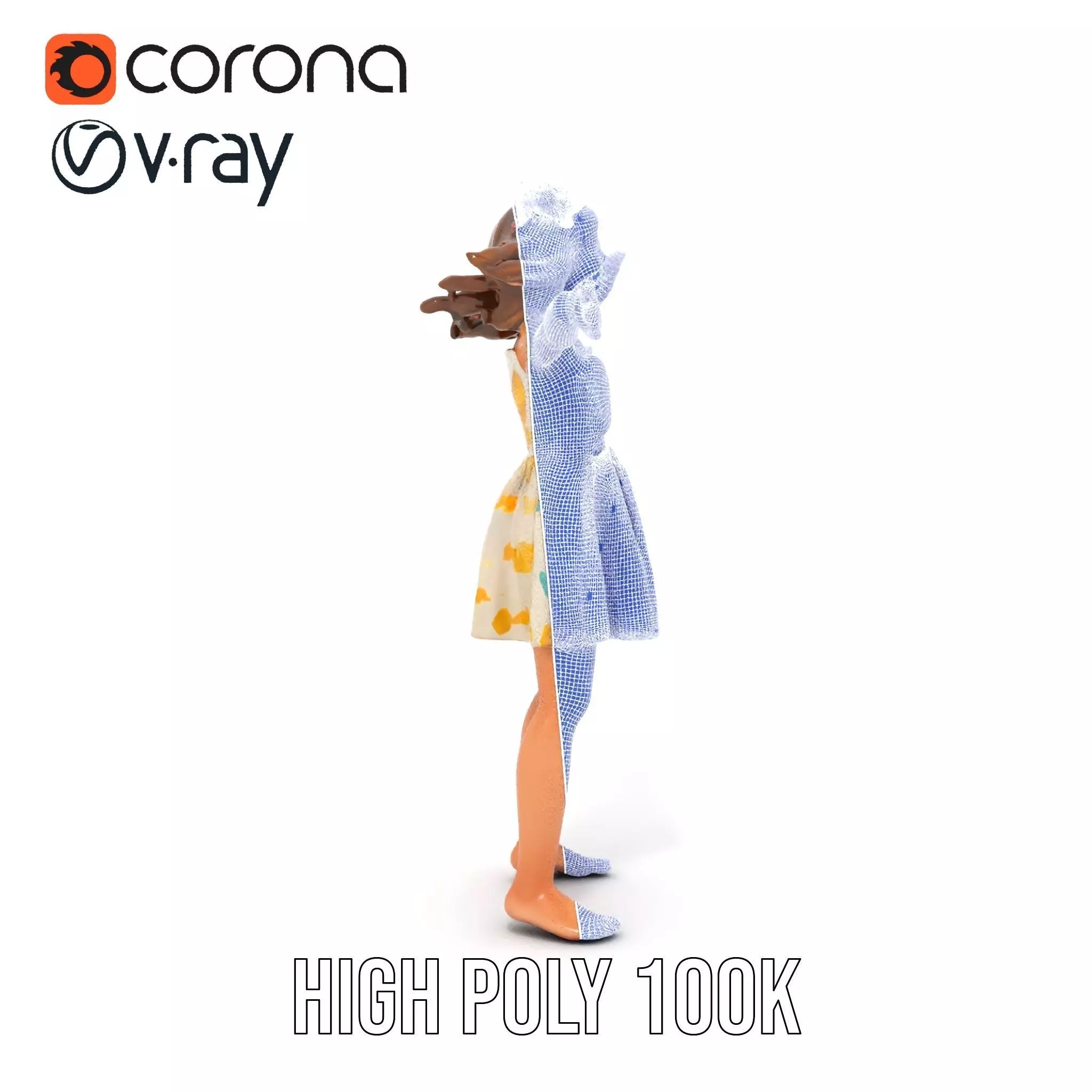 Butterfly Dress Model Pack for Kids Fashion Low-poly 3D model_33