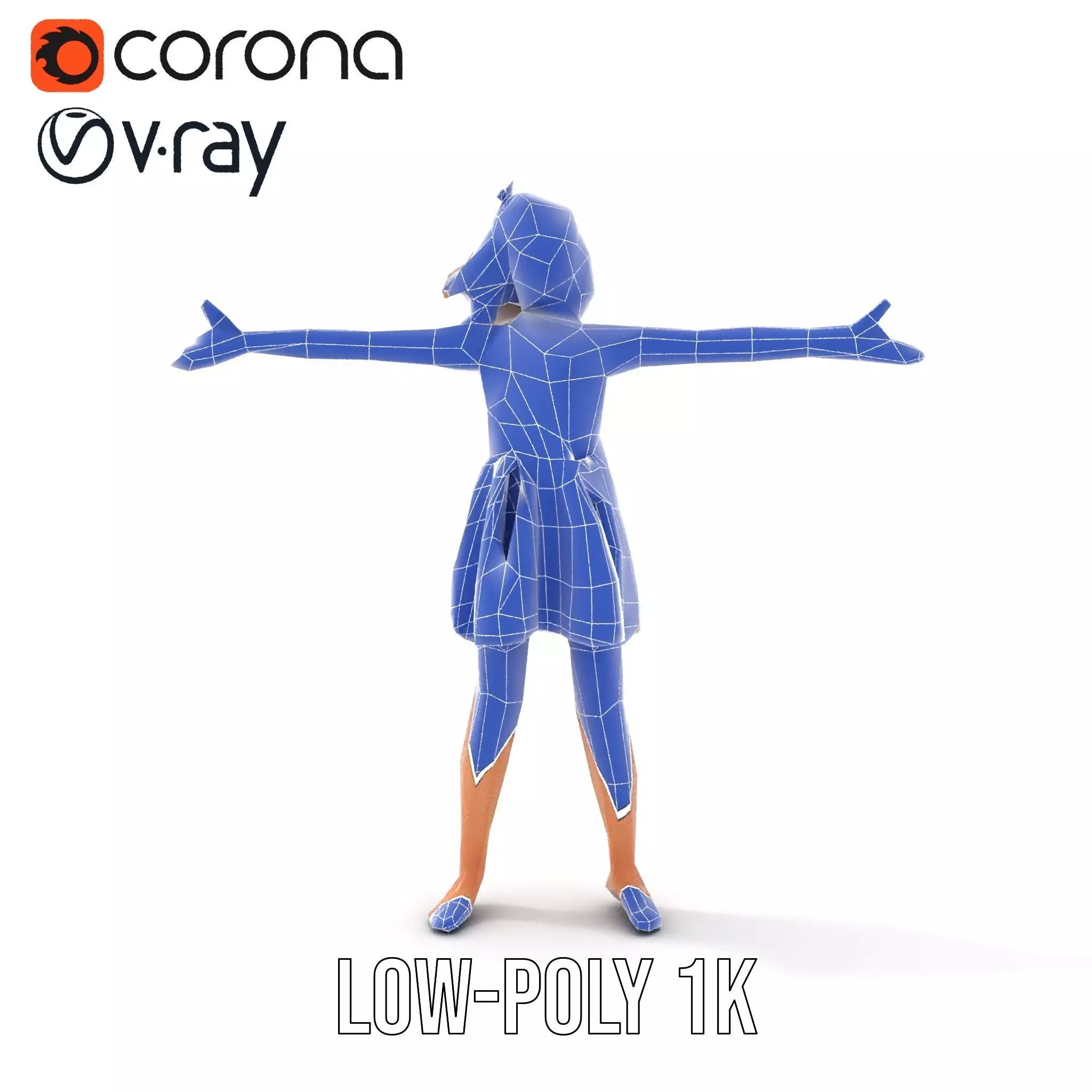 Butterfly Dress Model Pack for Kids Fashion Low-poly 3D model_20