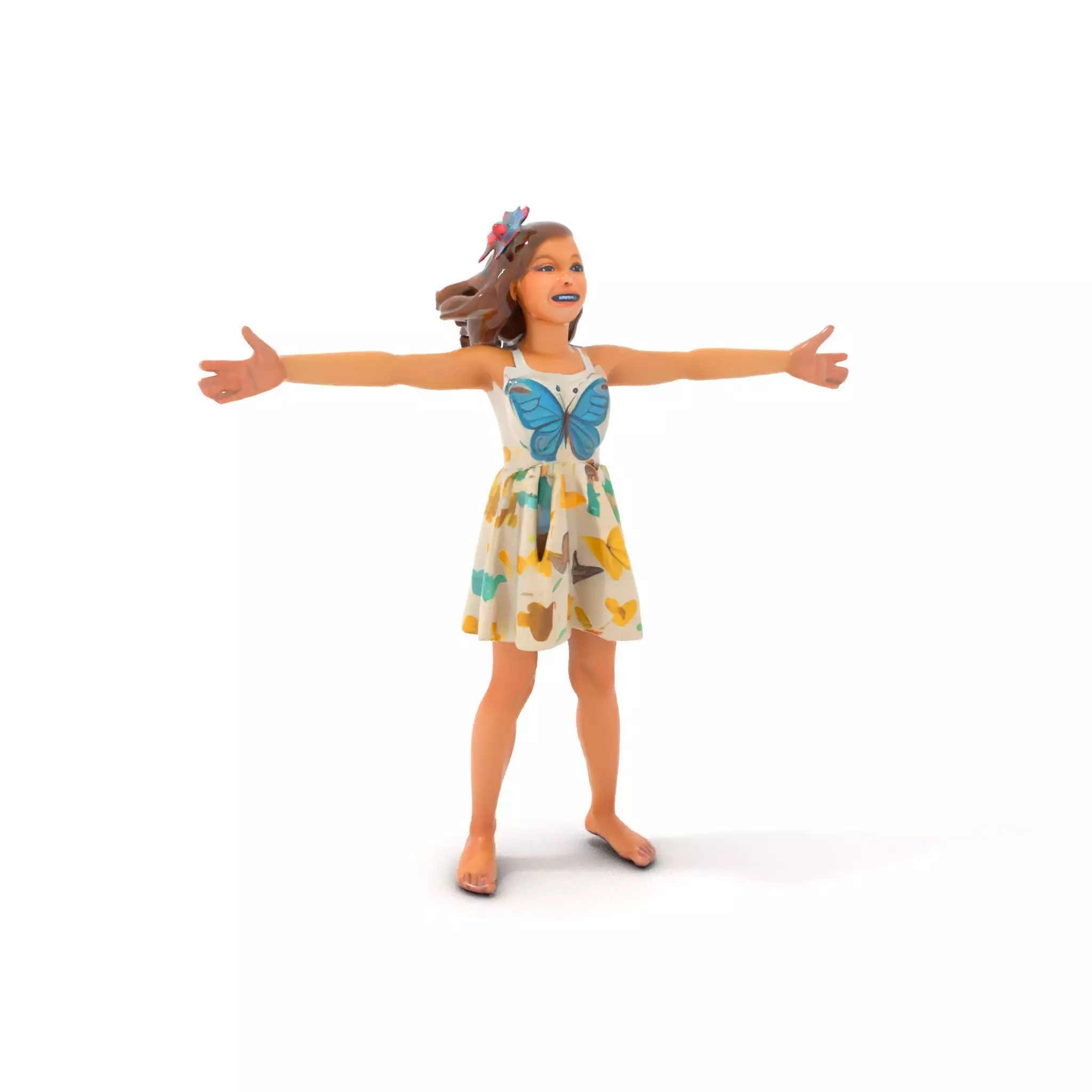 Butterfly Dress Model Pack for Kids Fashion Low-poly 3D model_0