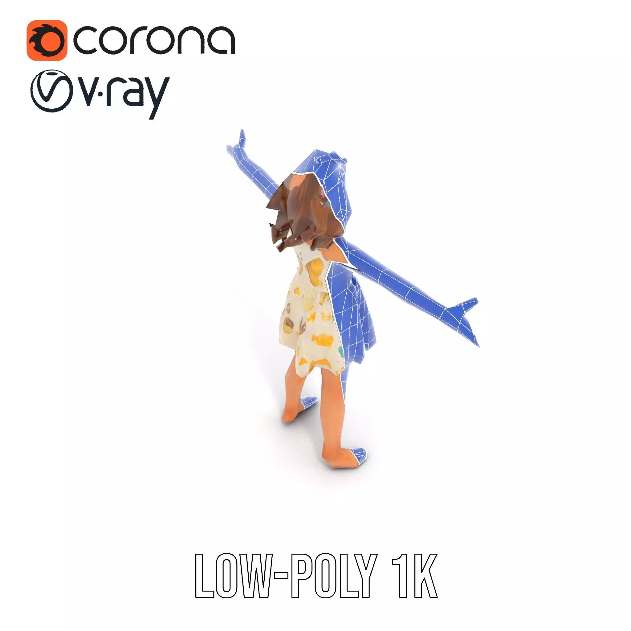 Butterfly Dress Model Pack for Kids Fashion Low-poly 3D model_31