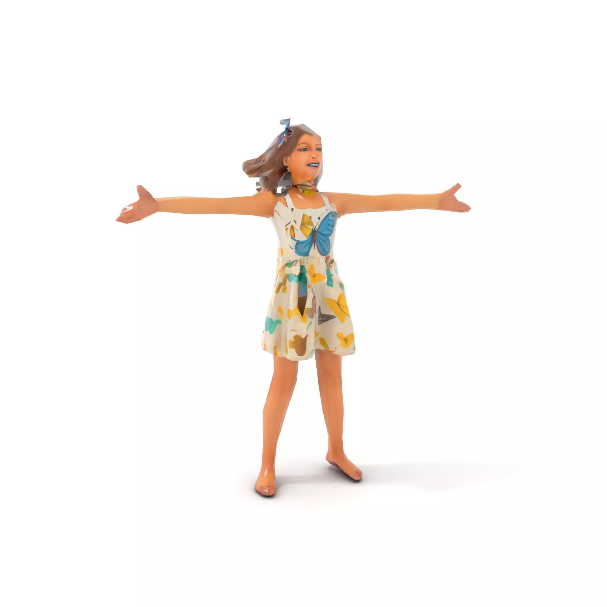 Butterfly Dress Model Pack for Kids Fashion Low-poly 3D model_9