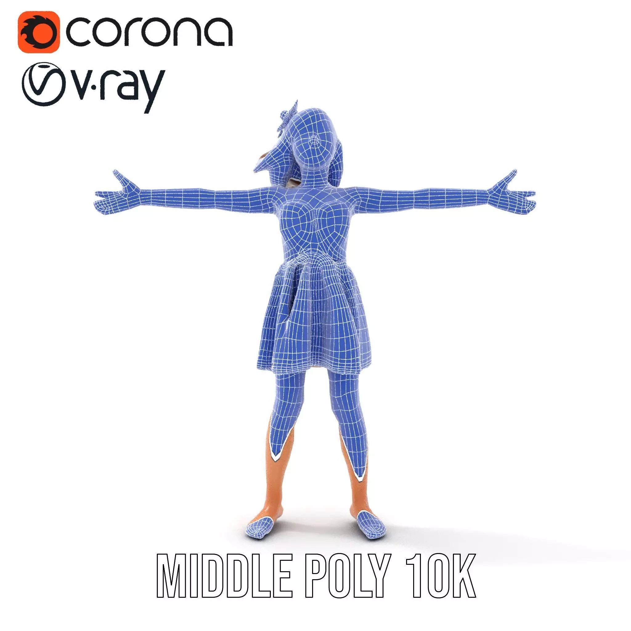 Butterfly Dress Model Pack for Kids Fashion Low-poly 3D model_14