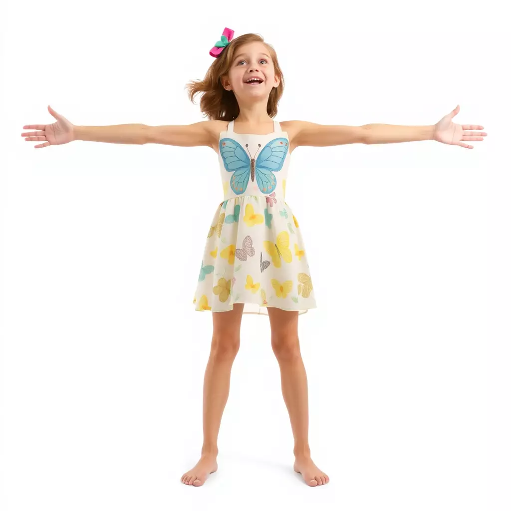 Butterfly Dress Model Pack for Kids Fashion Low-poly 3D model_3