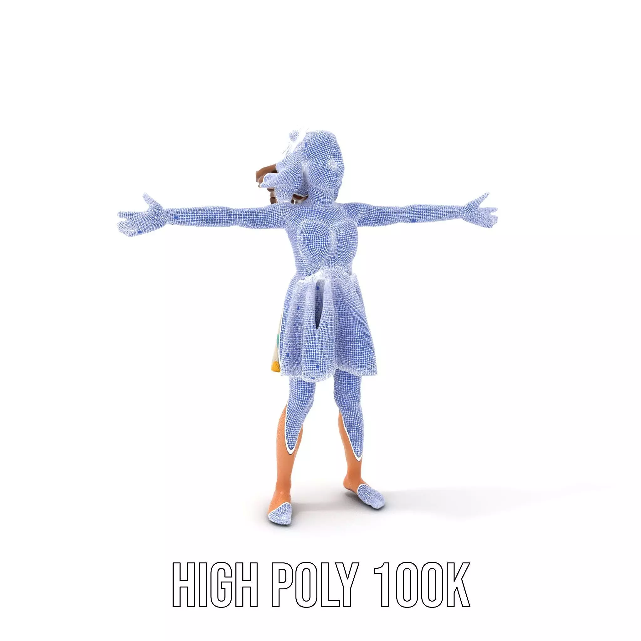 Butterfly Dress Model Pack for Kids Fashion Low-poly 3D model_5