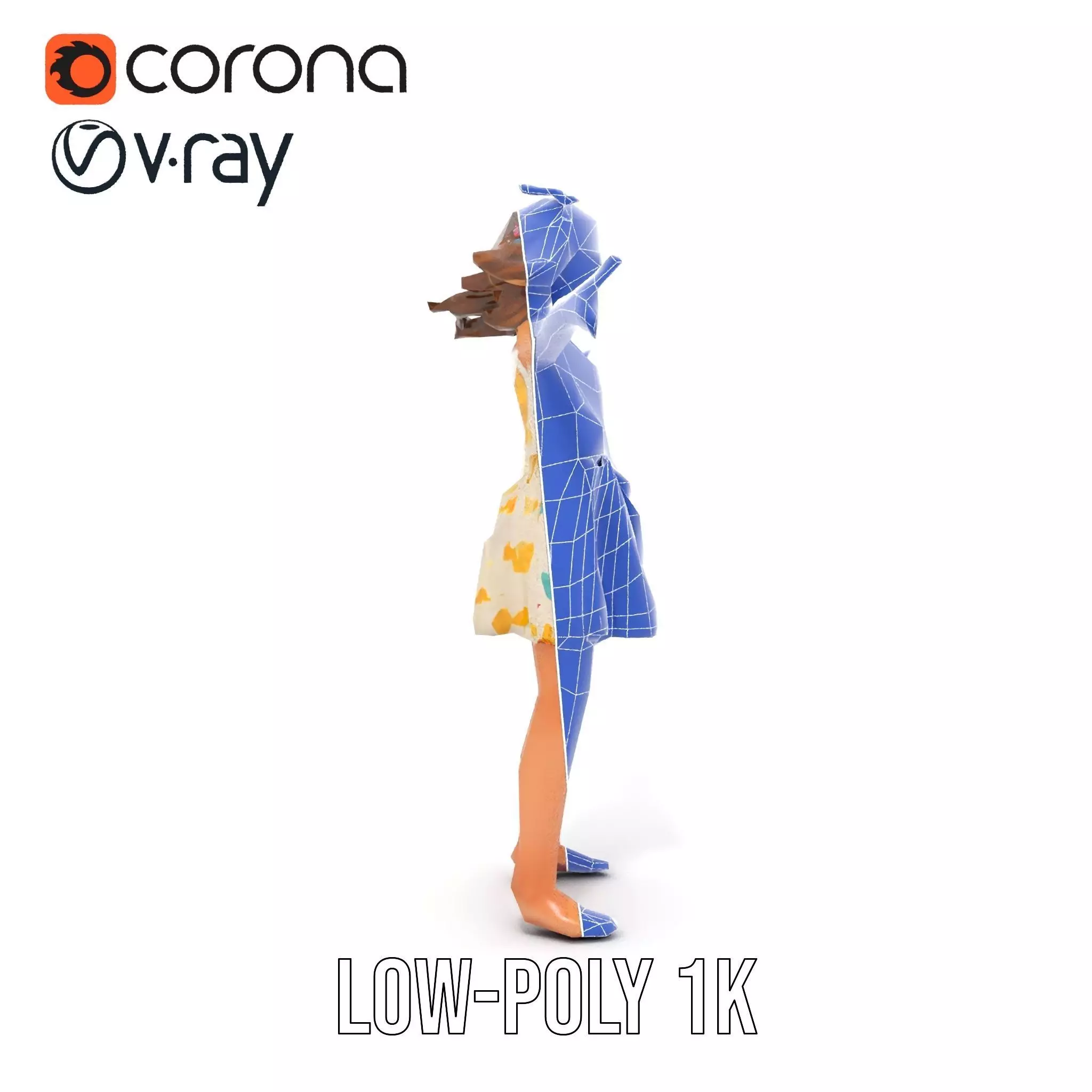 Butterfly Dress Model Pack for Kids Fashion Low-poly 3D model_25