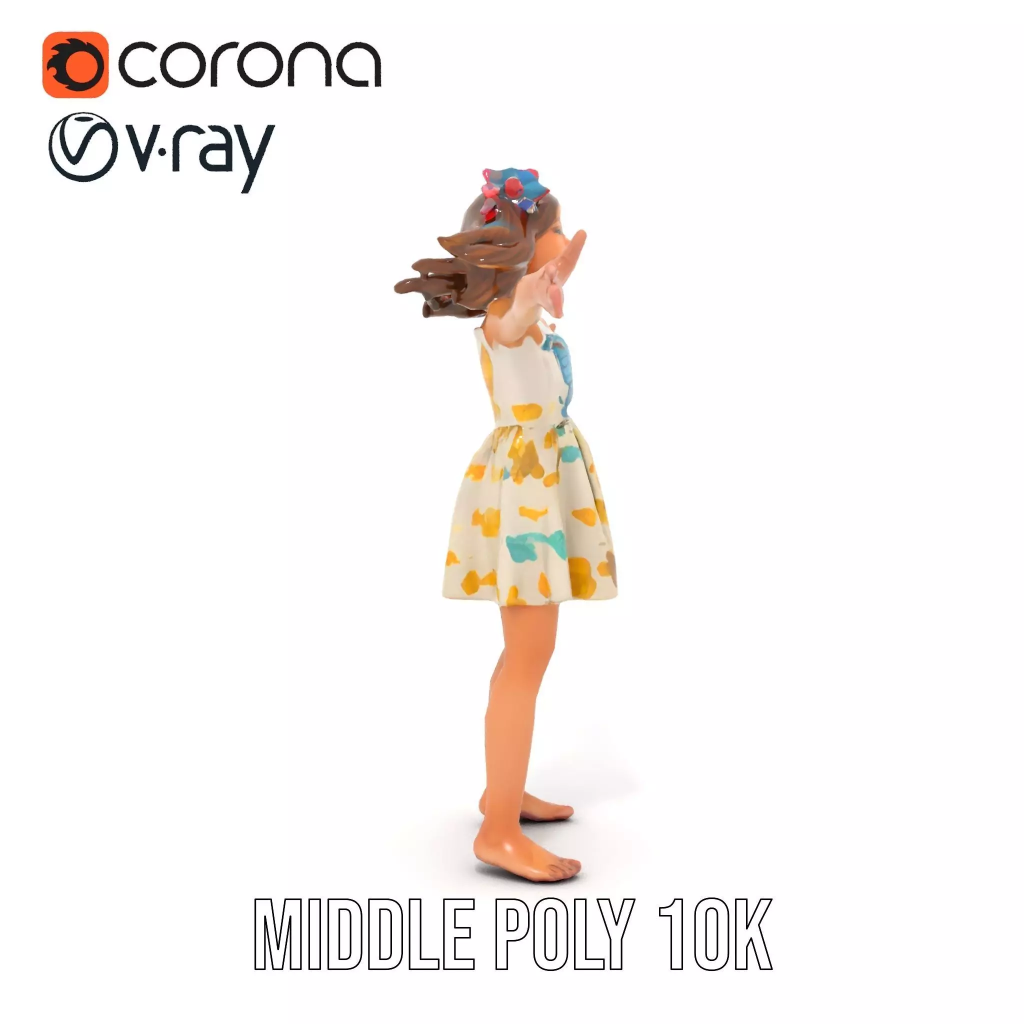 Butterfly Dress Model Pack for Kids Fashion Low-poly 3D model_19