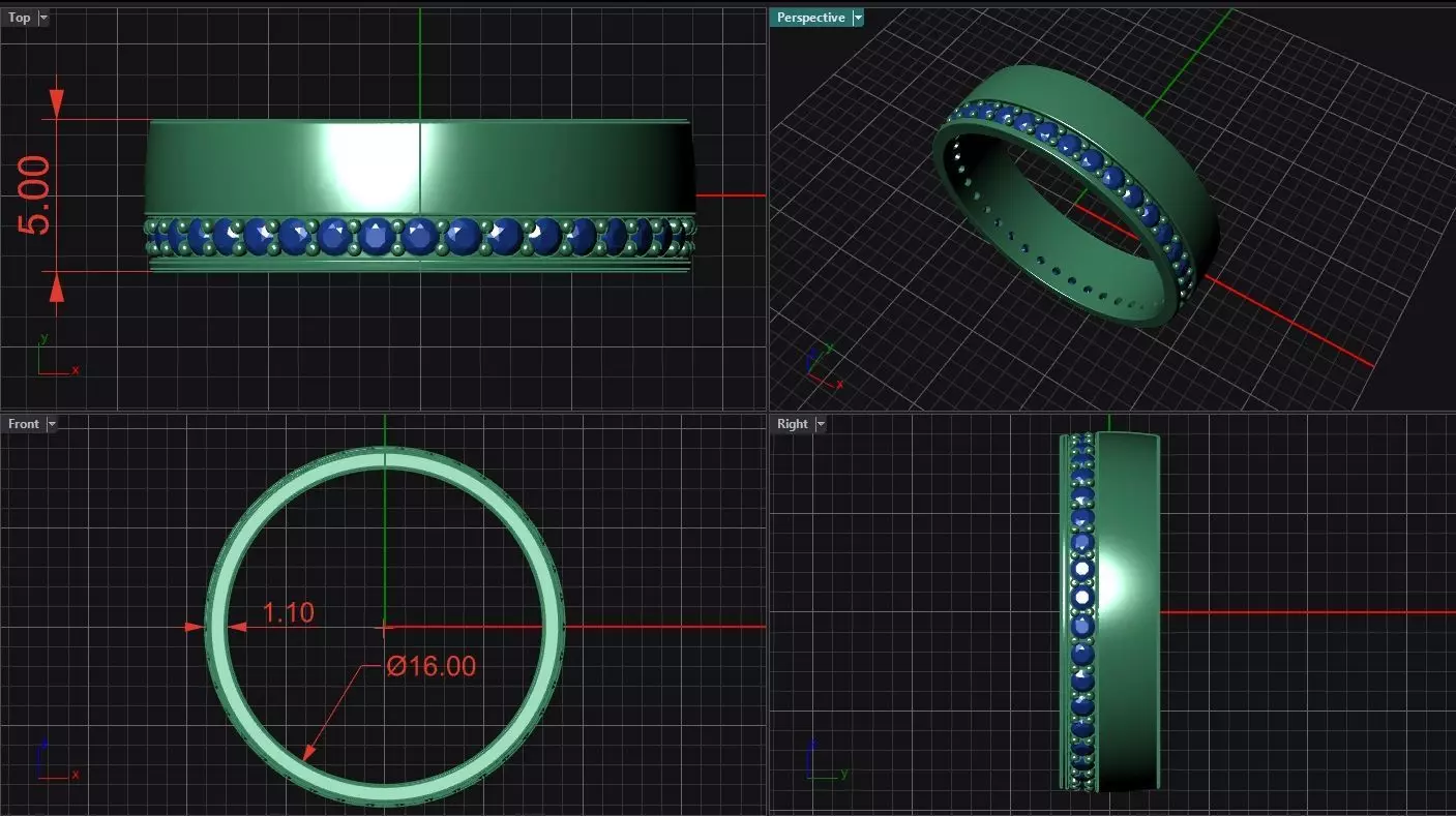 Rings Wedding All Sizes 3D print model_4