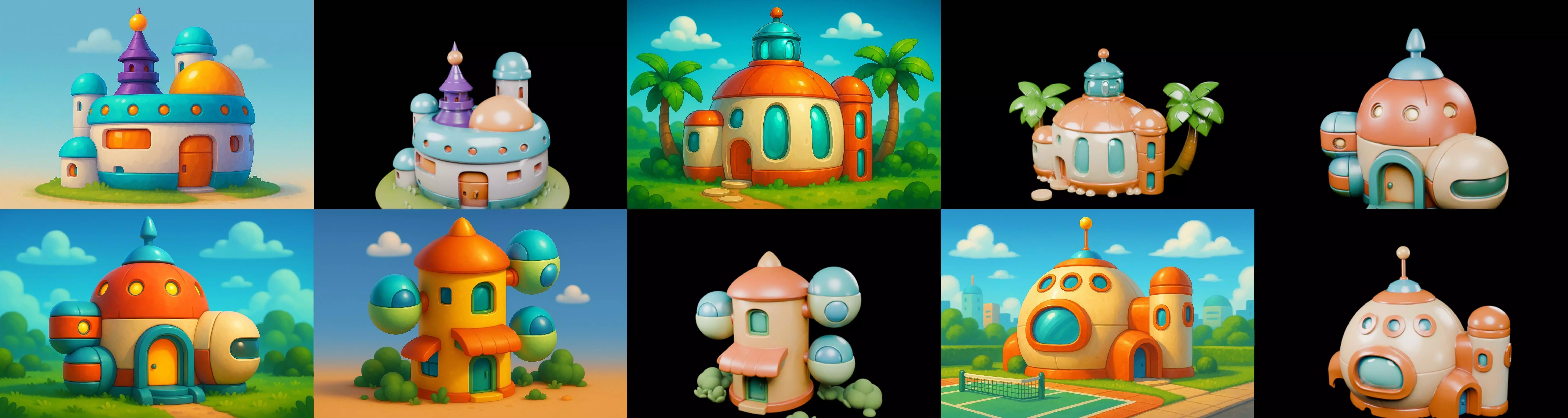 cool house bundle 2 pack 100 glb 3D model_12