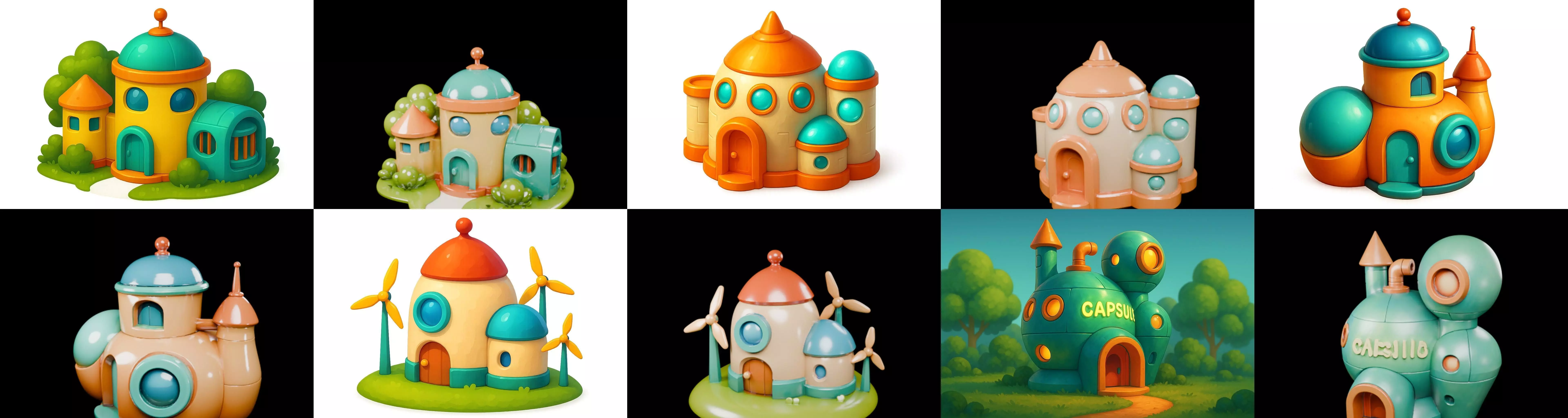 cool house bundle 2 pack 100 glb 3D model_5