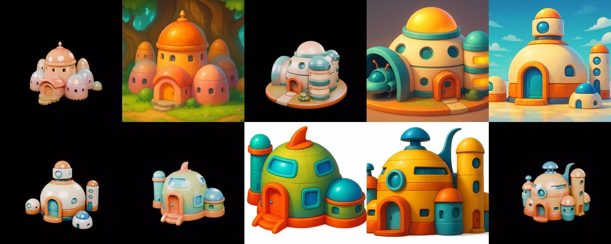 cool house bundle 2 pack 100 glb 3D model_14