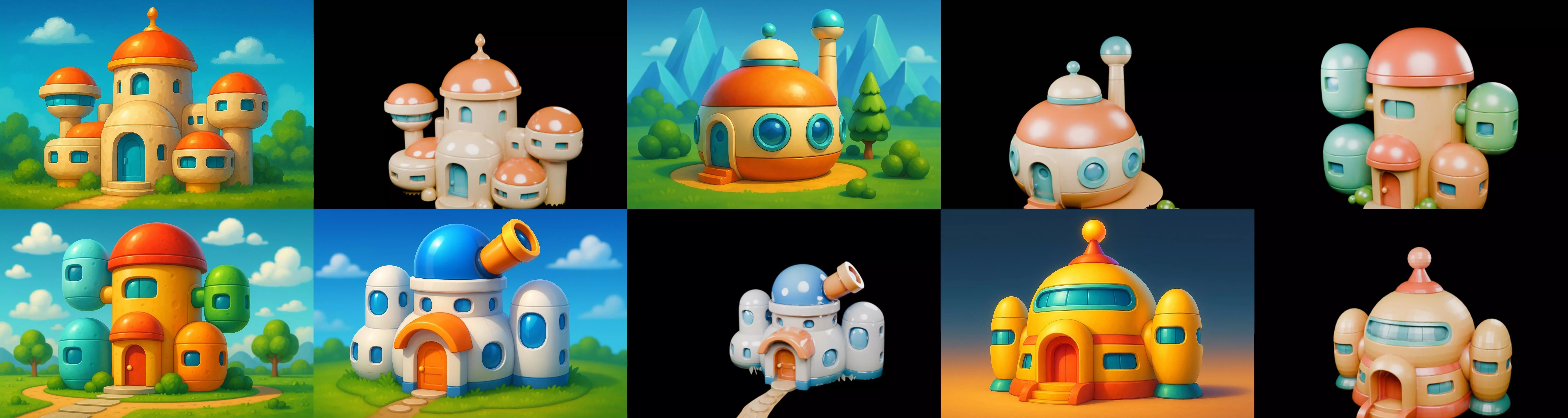 cool house bundle 2 pack 100 glb 3D model_2