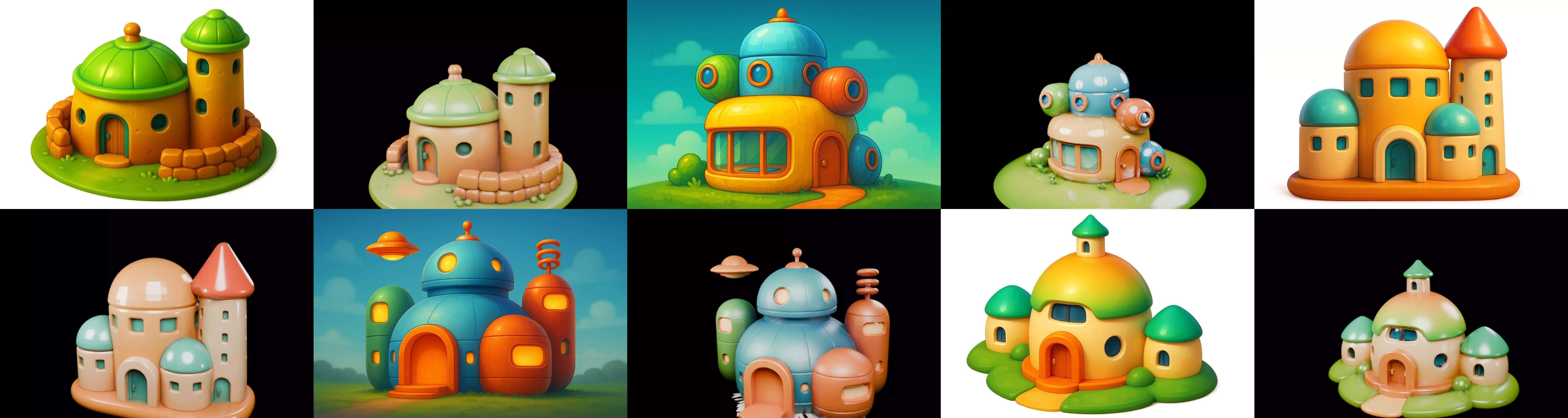 cool house bundle 2 pack 100 glb 3D model_11