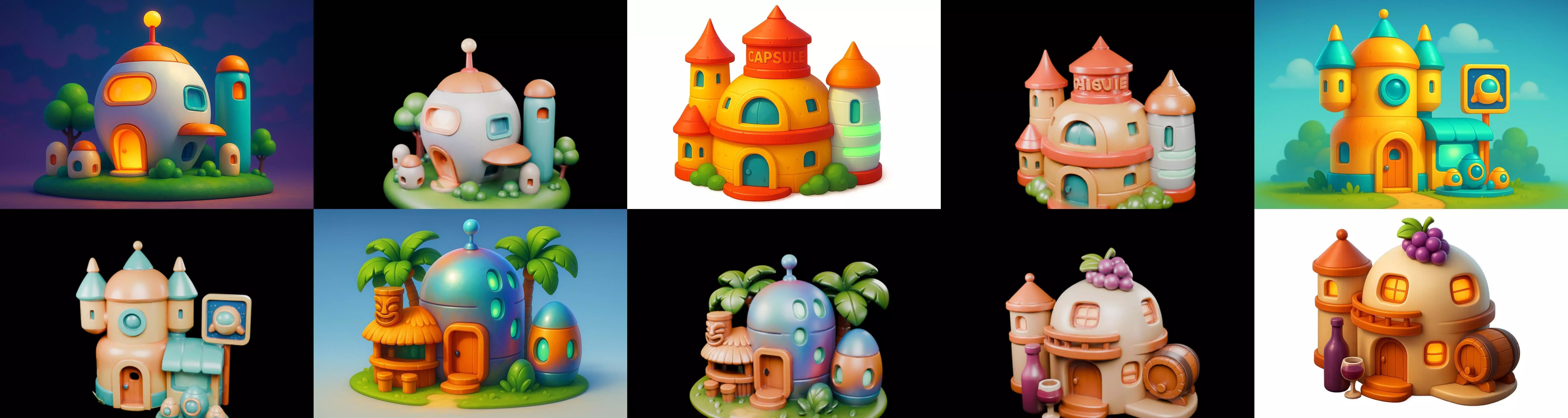 cool house bundle 2 pack 100 glb 3D model_7