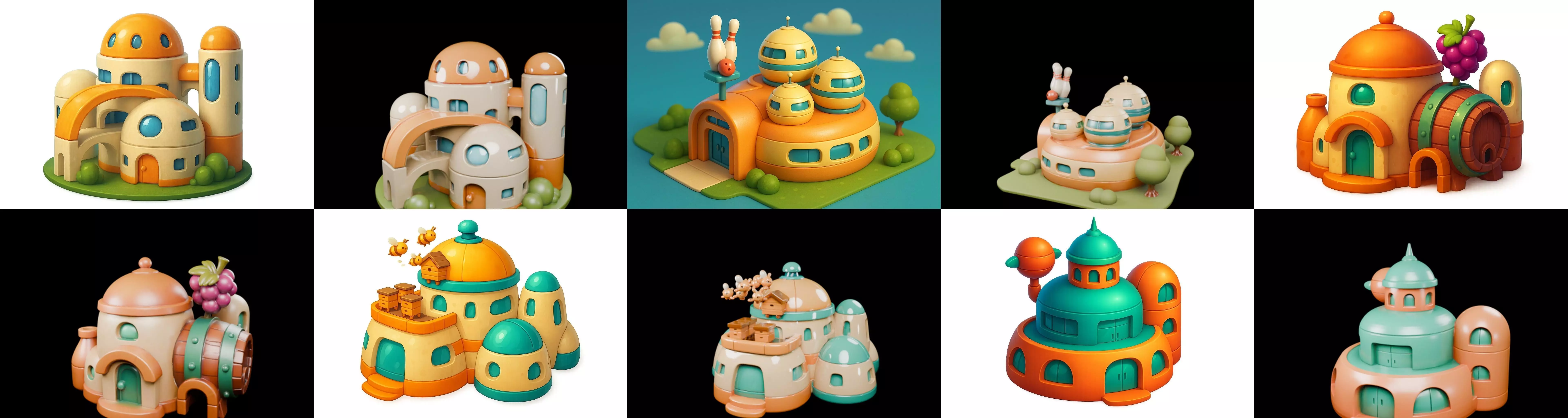 cool house bundle 2 pack 100 glb 3D model_16