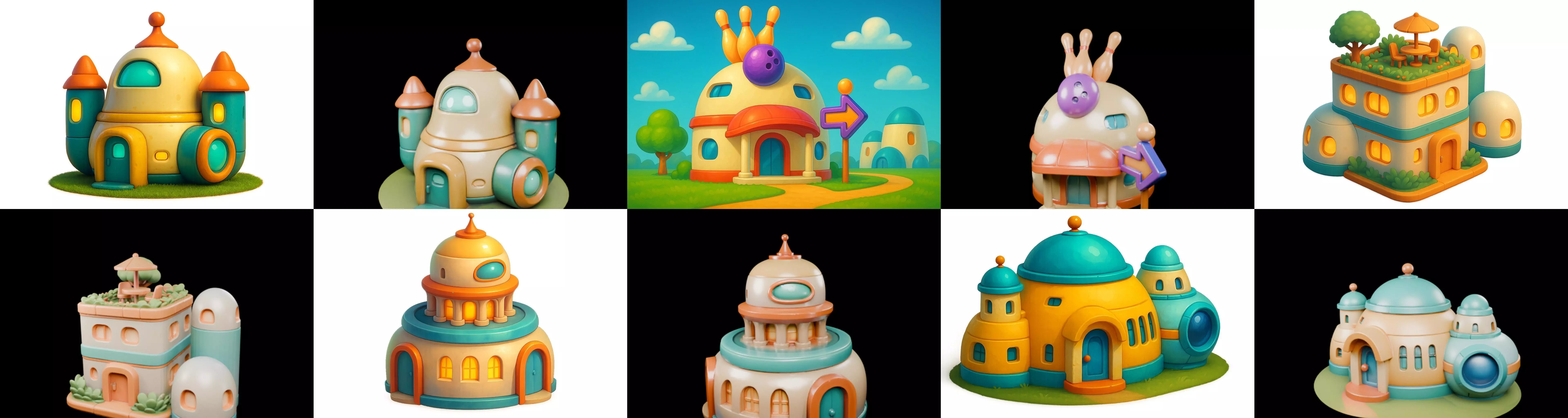 cool house bundle 2 pack 100 glb 3D model_9