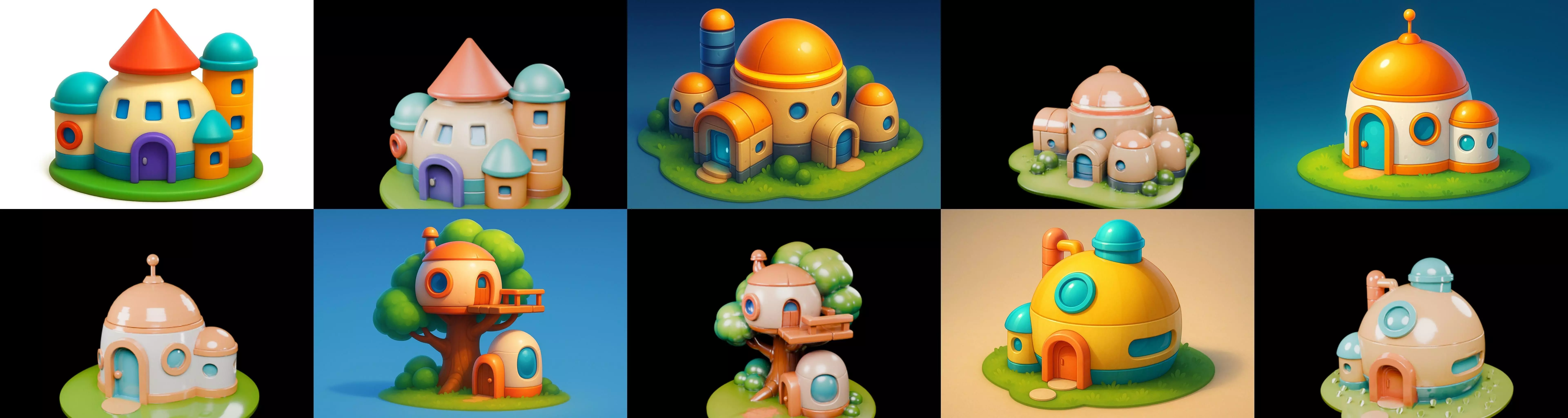 cool house bundle 2 pack 100 glb 3D model_10