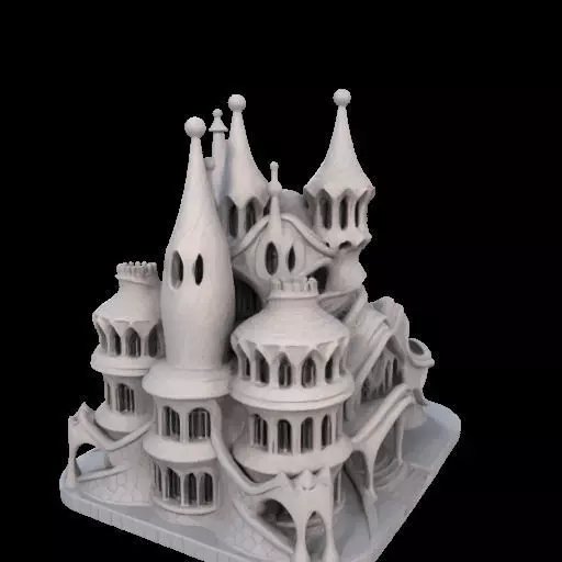 Surreal Gothic Fantasy Building 3D print model_28