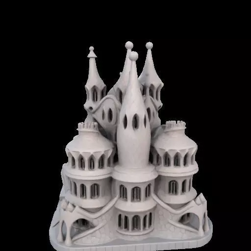 Surreal Gothic Fantasy Building 3D print model_31
