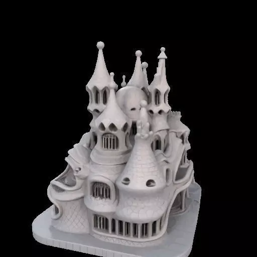 Surreal Gothic Fantasy Building 3D print model_17