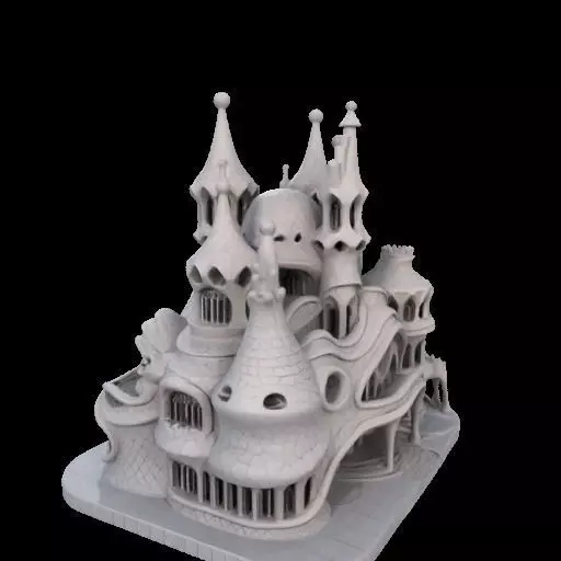 Surreal Gothic Fantasy Building 3D print model_16