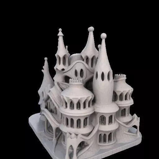 Surreal Gothic Fantasy Building 3D print model_5