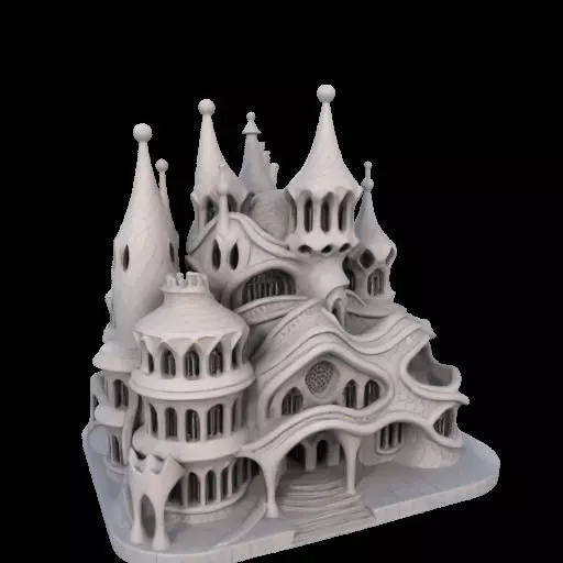 Surreal Gothic Fantasy Building 3D print model_15