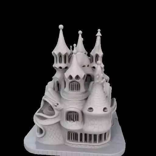 Surreal Gothic Fantasy Building 3D print model_18