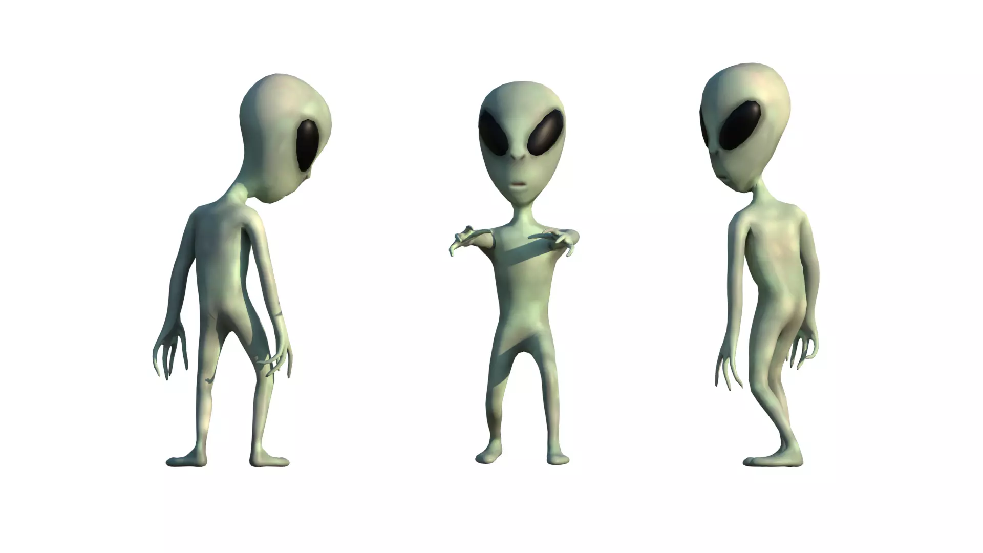 Stylized Alien 3D Model Humanoid Extraterrestrial Character Low-poly 3D model_2