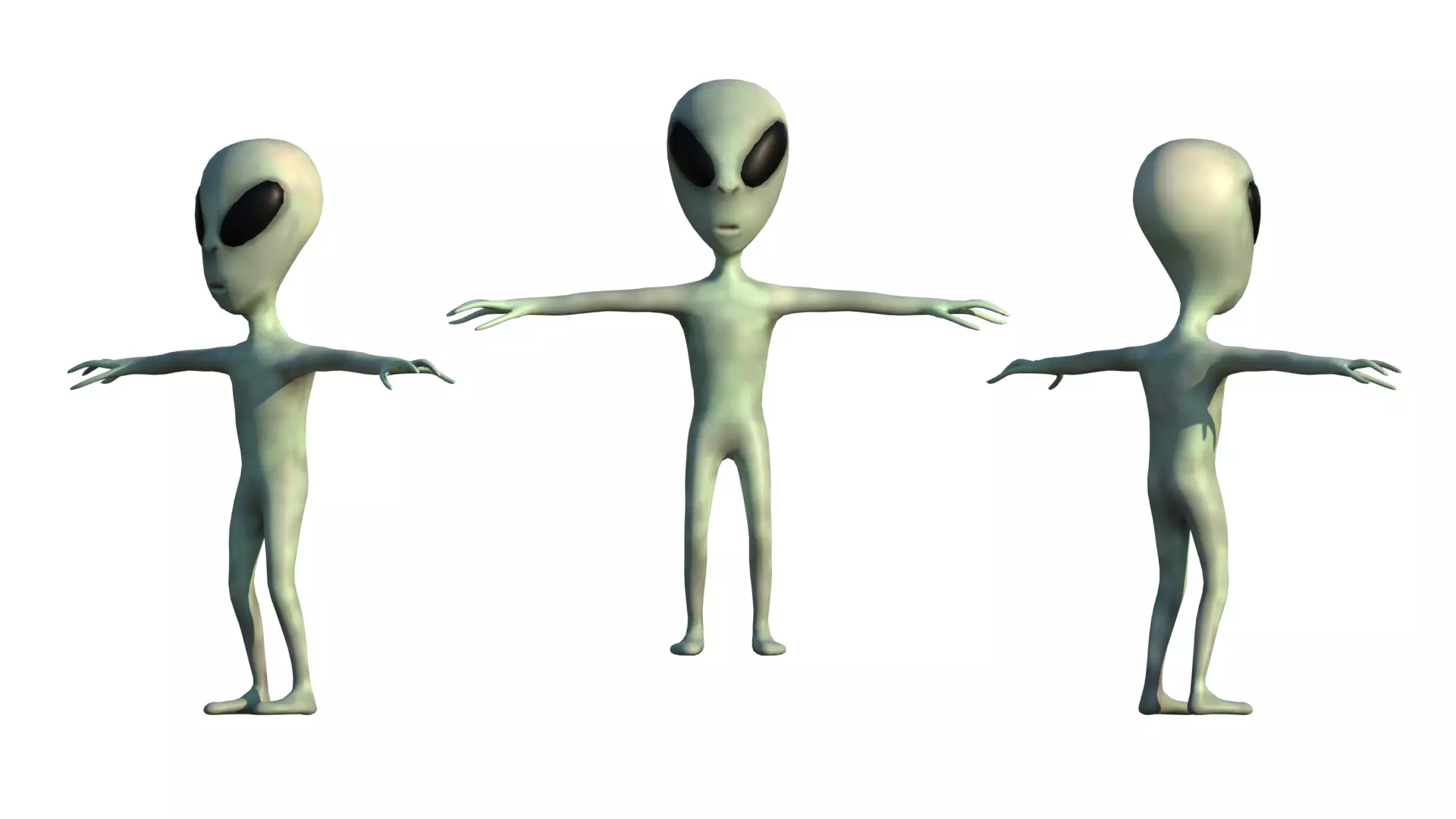 Stylized Alien 3D Model Humanoid Extraterrestrial Character Low-poly 3D model_4
