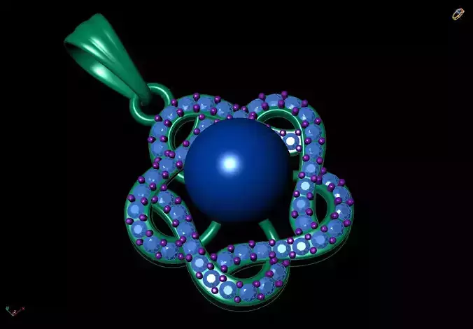 Gemstone Locket with Large Pearl Center