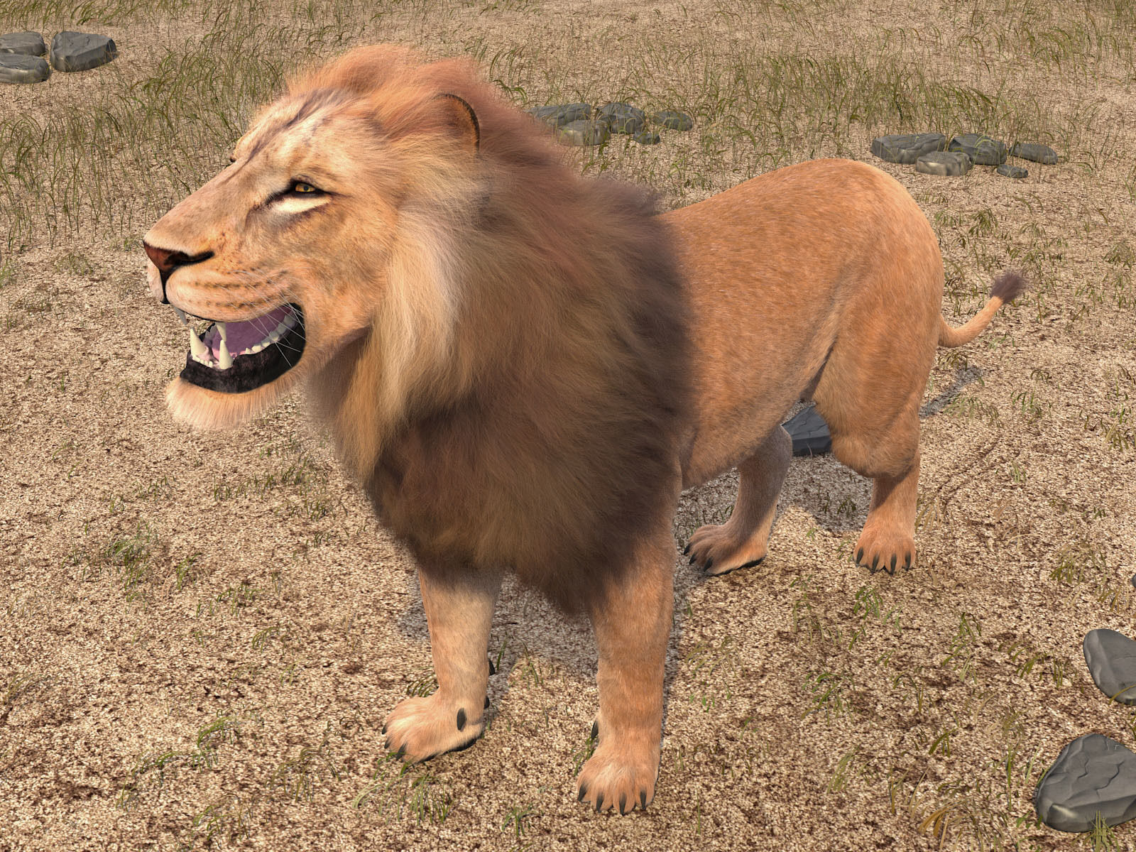 Lion The King hair and fur 3D model_6
