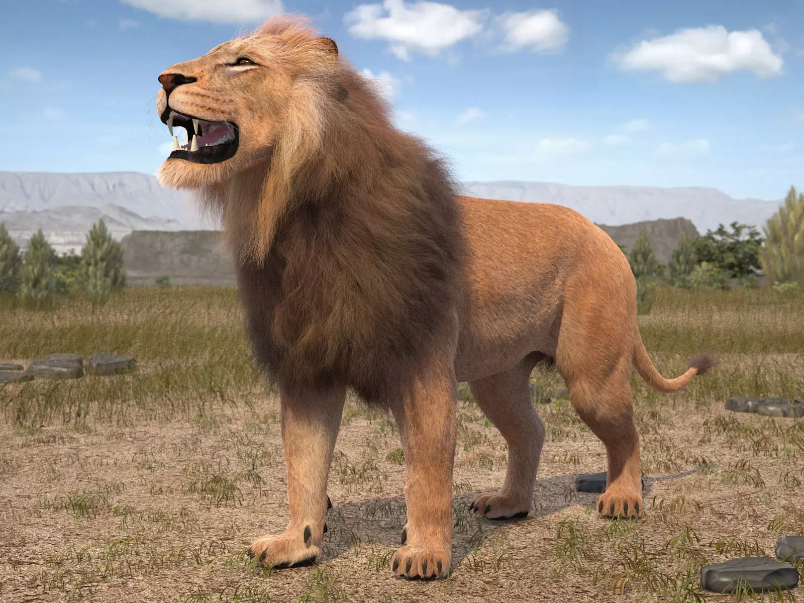 Lion The King hair and fur 3D model_0