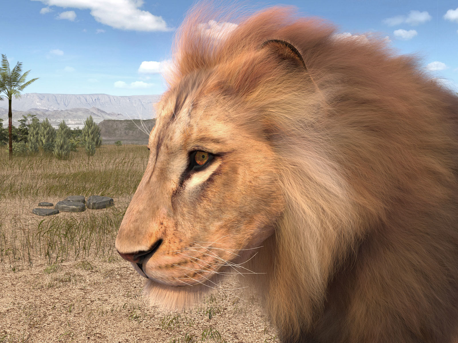 Lion The King hair and fur 3D model_4