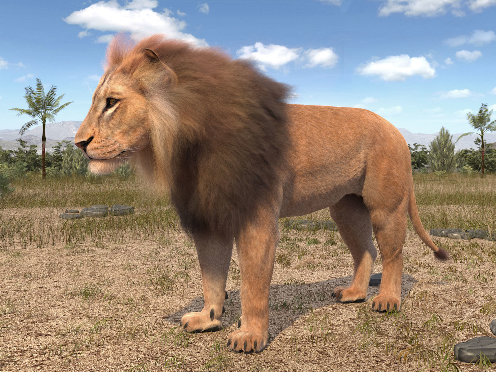 Lion The King hair and fur 3D model_2