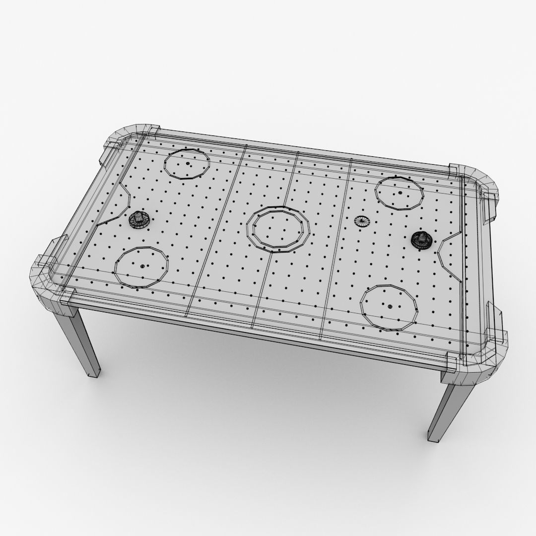 Air Hockey Table 3D model_4