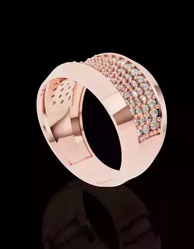 Elegant Wide Band Diamond Ring