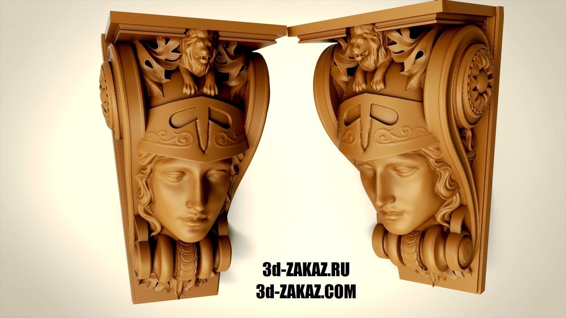 The head of the goddess   Antique decorative element 3D print model_1